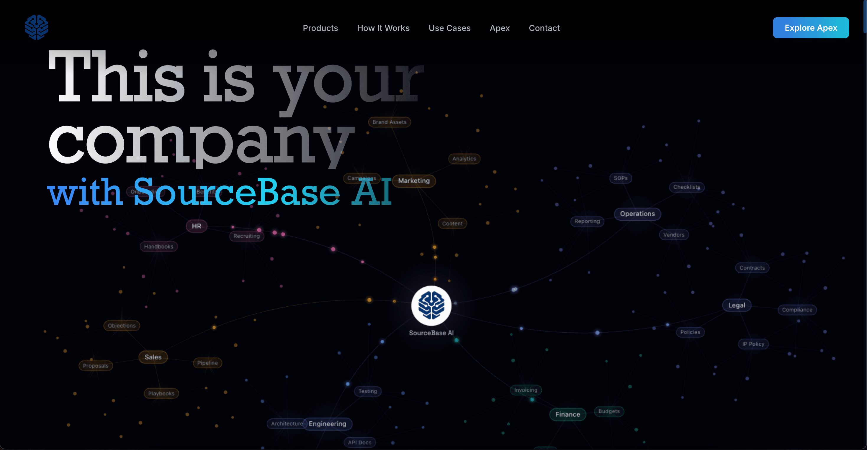 SourceBase AI Website screenshot